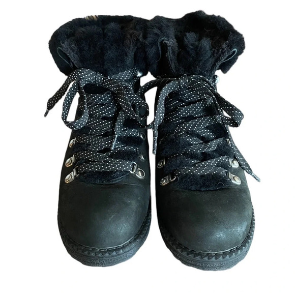 J. Crew Nordic Winter Hiking Shearling Boots In Black - Picture 3 of 5